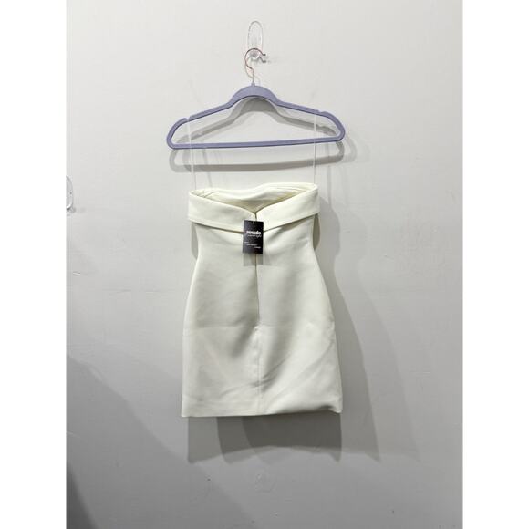 Meshki Abbie Strapless Suiting Double-Breasted Mini Dress Cream Womens Size XS/S - Picture 4 of 6